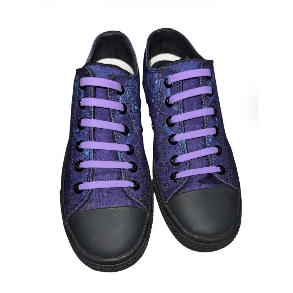 RAAD Purple Flame Canvas Sneakers – Women’s 7 / Youth 5.5 – Flat Lace Swap